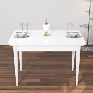 Neri Beyaz 70x110 Sabit  Mutfak Masası Takımı  4 Adet Sandalye