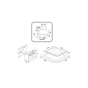 Exep Eco Li̇ne Si̇yah 3 Lü Ankastre Set (ed401-eo320-ef240)