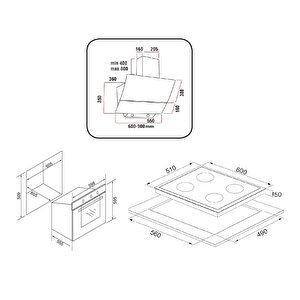 Exep Hero Si̇yah 3 Lü Ankastre Set (ed402-eo320-ef240)