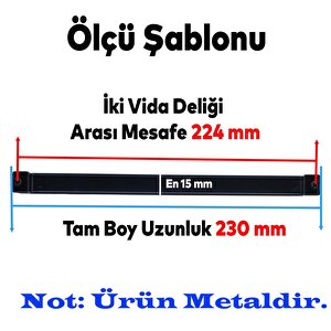 Bihter Düz Mobilya Mutfak Dolabı Çekmece Dolap Kapak Kulpu Kulbu Siyah 224 Mm Metal Kulp