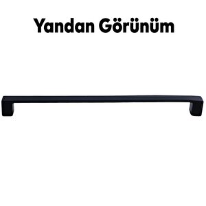 Bihter Düz Mobilya Mutfak Dolabı Çekmece Dolap Kapak Kulpu Kulbu Siyah 224 Mm Metal Kulp