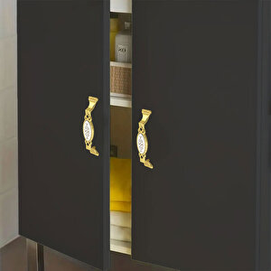 Palmira (96 Mm - 9.6 Cm) Gold Metal Mobilya Mutfak Dolabı Çekmece Dolap Kapak Kulpu Kulbu Kulpları