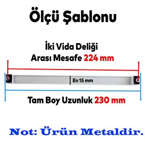 Bihter Düz Mobilya Mutfak Dolabı Çekmece Dolap Kapak Kulpu Kulbu Beyaz 224 Mm Metal Kulp