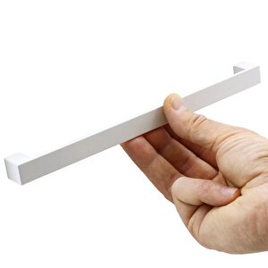 Bihter Düz Mobilya Mutfak Dolabı Çekmece Dolap Kapak Kulpu Kulbu Beyaz 224 Mm Metal Kulp