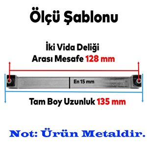 Bihter Düz  Mobilya Mutfak Dolabı Çekmece Dolap Kapak Kulpu Kulbu Krom 128 Mm Metal Kulp