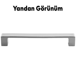 Bihter Düz  Mobilya Mutfak Dolabı Çekmece Dolap Kapak Kulpu Kulbu Krom 128 Mm Metal Kulp