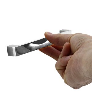 Bihter Düz  Mobilya Mutfak Dolabı Çekmece Dolap Kapak Kulpu Kulbu Krom 128 Mm Metal Kulp