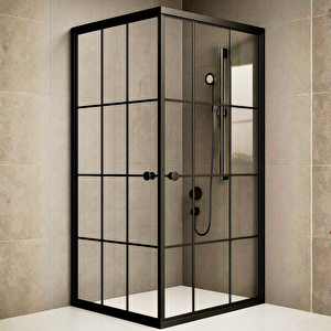 Duşakabin Kare Siyah Çizgi 85x120 Cm 85x120 cm