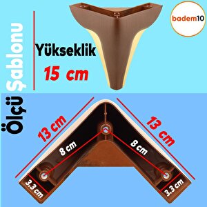 Endülüs Mobilya Kanepe Sehpa Tv Ünitesi Baza Koltuk Ayağı Kahverengi Renk 15 Cm Ayakları