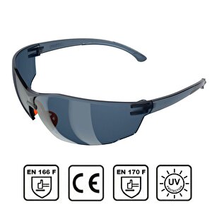 İş Güvenlik Gözlüğü Uv Koruyucu Silikonlu Gözlük S1100 Füme 12 Adet