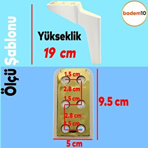 Logan 6'lı Set Mobilya Tv Ünitesi Çekyat Koltuk Kanepe Destek Ayağı 19 Cm Beyaz Altın Ayak M8 Civata