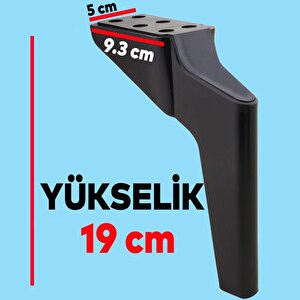 Logan 6'lı Set Mobilya Tv Ünitesi Çekyat Koltuk Kanepe Destek Ayağı 19 Cm Siyah Ayak M8 Civata