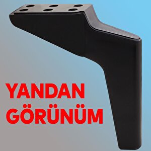 Logan 6'lı Set Mobilya Tv Ünitesi Çekyat Koltuk Kanepe Destek Ayağı 19 Cm Siyah Ayak M8 Civata