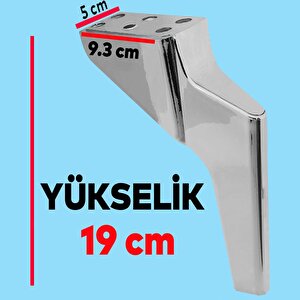 Logan 6'lı Set Mobilya Tv Ünitesi Çekyat Koltuk Kanepe Destek Ayağı 19 Cm Krom Ayak M8 Civatalı
