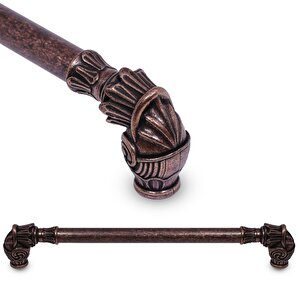 Alyans Çekmece Dolap Kapak Kulpu Kulbu 224 Mm Antik Bakır Metal Kulp