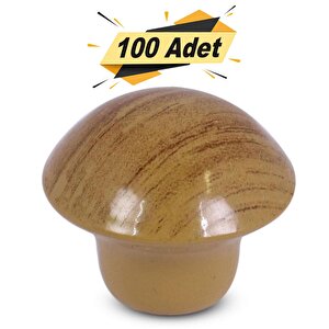 Mantar Düğme Kulp Çekmece Dolap Kapak Kulpu Kulbu Kayın (100 Adet)