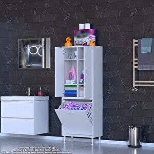 Yeni Inci 55 X 165 Cm Kapaklı Ve Çamaşır Hazneli Banyo & Mutfak Dolabı