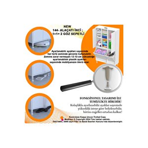 Alaçatı Inci 92 X 165 Cm 4 Kapaklı Kirli Çamaşır Bölmeli Banyo Dolabı