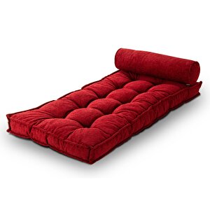 Homedius Sofa Buklet Kapitoneli Yer-sedir Minderi Kırmızı-çift