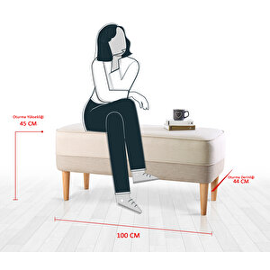 Randler Bench Puf - Krem