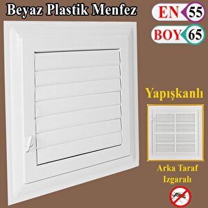 Menfez Banyo Wc Tuvalet Havalandırma Plastik Panjur Beyaz 55x65 Cm