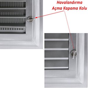 Menfez Banyo Wc Tuvalet Havalandırma Plastik Panjur Gri 45x65 Cm