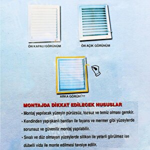 Menfez Banyo Wc Tuvalet Havalandırma Plastik Panjur Beyaz 27x32 Cm