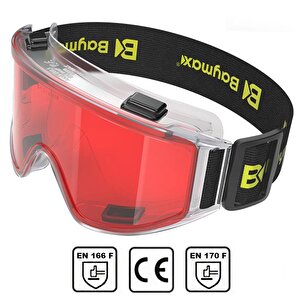 İş Güvenlik Gözlüğü Çapak Koruyucu Gözlük S550 Kırmızı