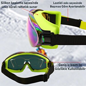 Kayak Gözlüğü Değiştirebilir Camlı Antifog Güneş Kar Koruyucu Gözlük Gökkuşağı Snowboard Glasses Gözlük