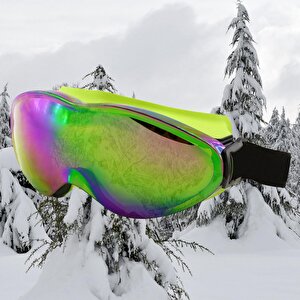 Kayak Gözlüğü Değiştirebilir Camlı Antifog Güneş Kar Koruyucu Gözlük Gökkuşağı Snowboard Glasses Gözlük