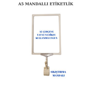 10 Adet Beyaz A5 Mandallı Fiyat Etiketi Sepet Etiketi Çerçeveli Fiyat Etiketi Eşek Askılık Etiketi