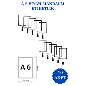 10 Adet Siyah A6 Mandallı Fiyat Etiketi Sepet Etiketi Çerçeveli Fiyat Etiketi Eşek Askılık Etiketi