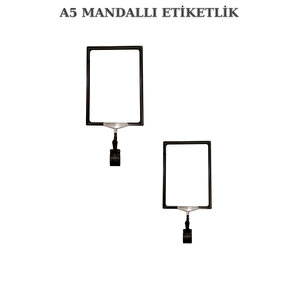2 Adet Siyah A5 Mandallı Fiyat Etiketi Sepet Etiketi Çerçeveli Fiyat Etiketi Eşek Askılık Etiketi