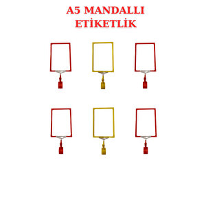 6 Adet Sarı Kırmızı A5 Mandallı Fiyat Etiketi Sepet Etiketi Çerçeveli Fiyat Etiketi Eşek Askılık Etiketi