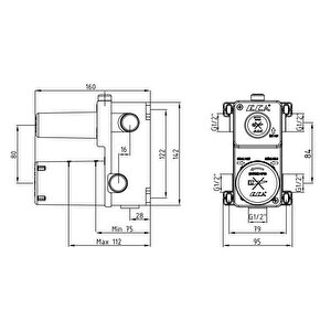 Eca Icon Ankastre Banyo Bataryası 2 Parça Set / 3 Yollu (102167301h-k+102166301)