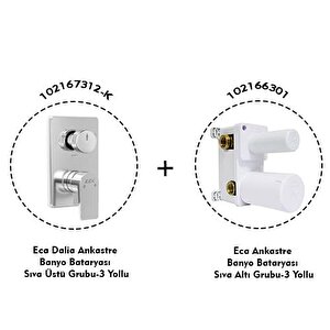 Eca Dalia Ankastre Banyo Bataryası 2 Parça Set / 3 Yollu (102167312-k+102166301)
