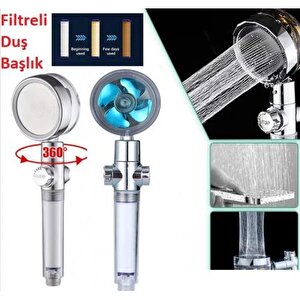 3b Trend Duş Başlığı, Filtreli Pervane 360° Döner Yüksek Basınçlı Filtreli Ve Durdurma Şalterli