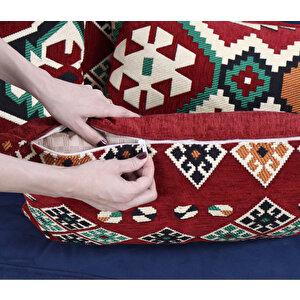Esmeli Kilim Şeker Kırlent - Lidya
