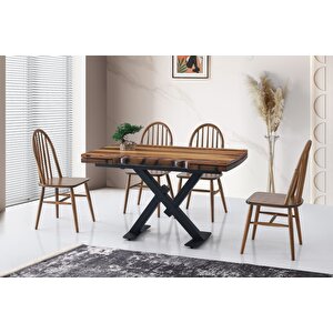 Kütük Masa Ve Ameri̇kan Sedef Sandalye Cevi̇z 130 x 80 Cm