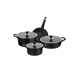 Parma Döküm Granit Set 7 Parça Siyah