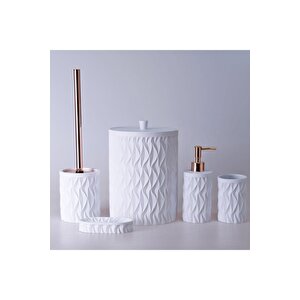 Artemis Beyaz 5 Parça Polyester Banyo Seti