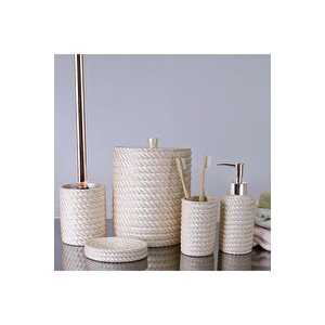 Rope İnci 5 Parça Polyester Banyo Seti