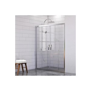Duşakabin Ön Cephe Şeffaf 5mm Temperli Cam Yükseklik 190 Cm Krom Profil - 195 Cm 195 cm