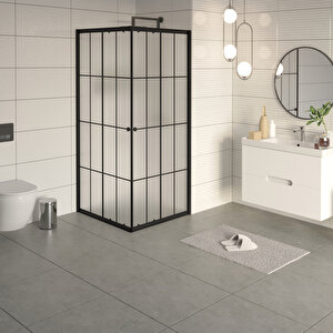 Duşakabin Kare Siyah Çizgi Buzlu 75x80 Cm 75x80 cm