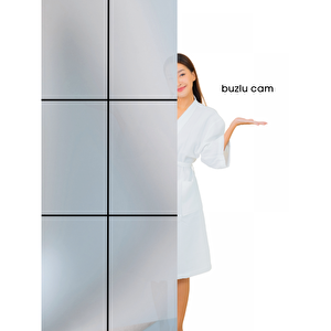 Durul Duşakabin Kare Siyah Çizgi Buzlu 120x120 Cm