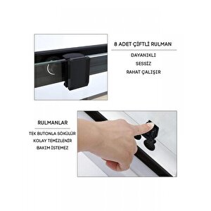 Durul Duşakabin Kare Siyah Çizgi Buzlu 120x120 Cm