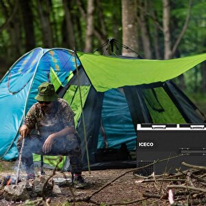 Iceco K95d 12/24volt 95 Litre Akülü/kablolu/ Çift Bölmeli Kompresörlü Tekerlekli Outdoor Oto Buzdolabı/dondurucu (akü Dahil Değild