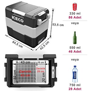 Iceco Ycd60s 12/24volt 56 Litre Outdoor Kompresörlü Oto Buzdolabı