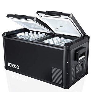 Iceco Vl90prod 12/24volt 220volt 90 Litre Çift Bölmeli Outdoor Kompresörlü Oto Buzdolabı/dondurucu