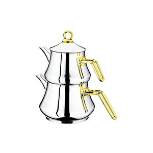 Oms Çelik Çaydanlık 8076 L Boy Gold Saplı